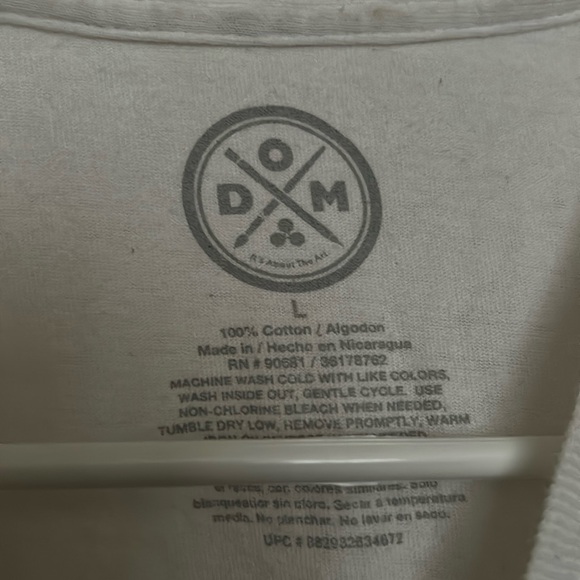 White Graphic Tee “Fearless” Blue Butterfly Design Women’s Large - Picture 2 of 3